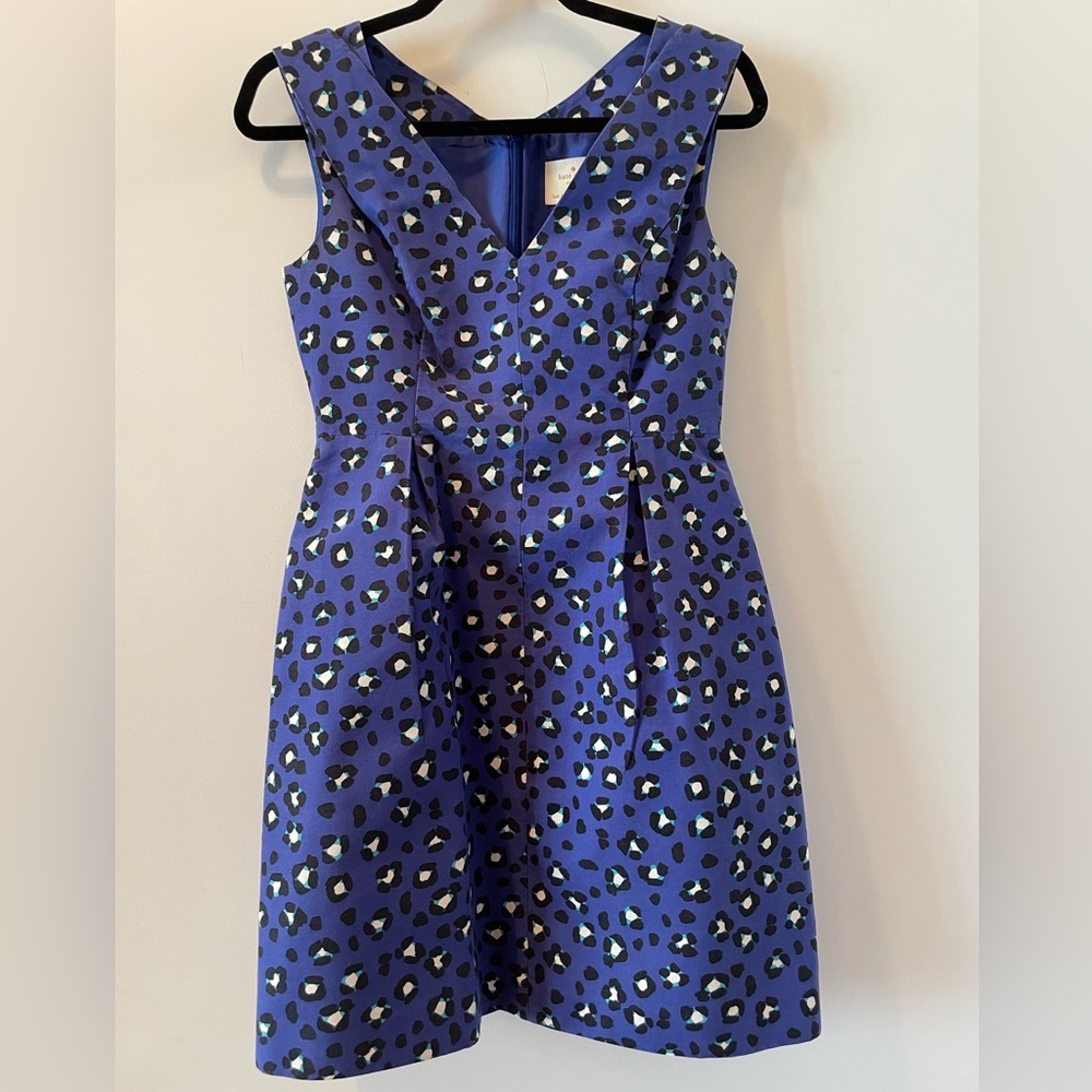 Kate Spade Blue Leopard Print Dress